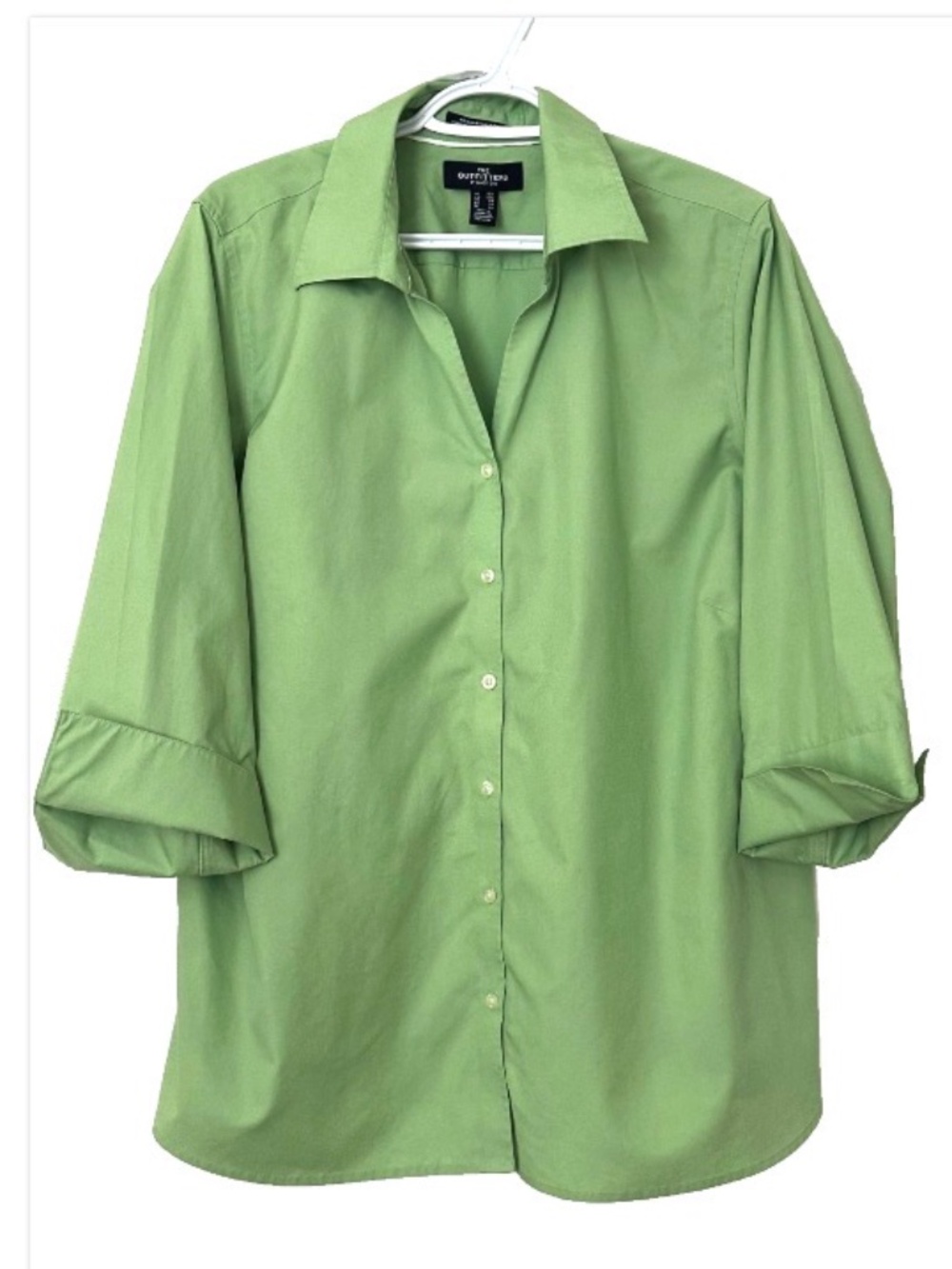 The Outfitters Lands' End Women SIZE 20W 3/4 Cuff Sleeve Green Blouse